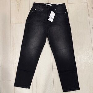 Zara Charcoal Denim Pants - Mom Fit